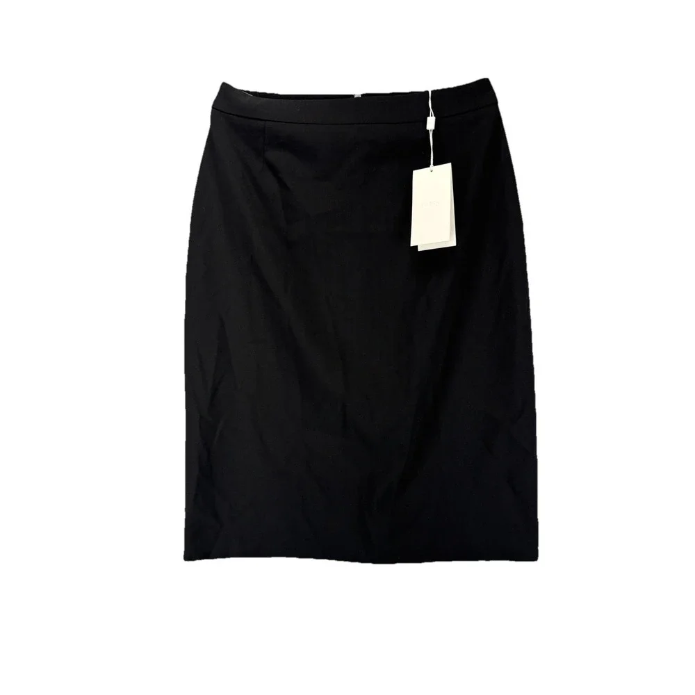 Hugo Boss Vilea Wool Blend Pencil Skirt Black US 2 IT 38 Career Office NWT